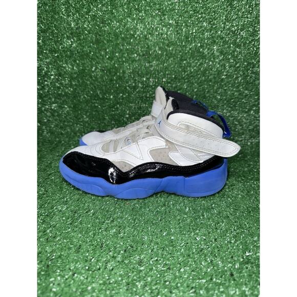 Kids Nike Air Jordan Jumpman Two Trey‎ Size 1Y Black Blue Shoe Walking Sneakers - Picture 4 of 9